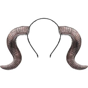 Halloween Horn Headband, Gothic Sheep Horn Headband Halloween Hair Hoop Cosplay Photo Props Devil Horns Headband for Adults