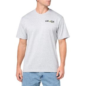 تي شيرت رجالي من Lacoste بأكمام قصيرة ومقاس كلاسيكي مع رسومات على الظهر