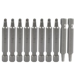 10Pcs Square Drill Bit Set 1/4 Inch Hex Shank Square Screwdriver Bits #1 Roberston Bits Set 2 Inch Long Magnetic Square Bits