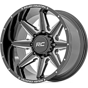 Rough Country 91 Series One-Piece 20x12 6x5.5 Gloss Black Wheel - 91201212M