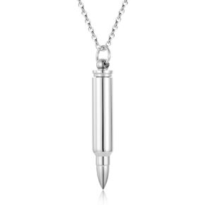 Bullet Memorial Keepsake Pendant Stainless Steel Cremation Ashes Urn Necklace Capsule Funeral Casket Urn Pendant Keepsakes for Men Women