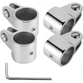 Yanyu 4 حزمة 7/8 بوصة بيميني الفك العلوي الشريحة الفولاذ المقاوم للصدأ 316 الأجهزة البحرية قارب بيميني تركيب السكك الحديدية ل 7/8 "OD أنبوب دائري مع مفتاح سداسي على شكل حرف L in Kuwait