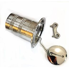 NRC&XRC New Casting 2"(50mm) Boat Water/GAS/FUEL/WASTE/DEO Deck Fill/Filler with KeyCap Marine Grade316 SS Hardware for Boat Yacht Caravan,RV