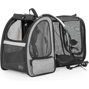 Petsfit Cat Backpack Carrier,Dog Carrier Backpacks Expandable with Great Ventilation,Fleece Mat,Perfect for Hiking,Camping Hold Pets Under 22 lbs