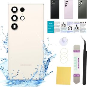 Compatible for Samsung Galaxy S23 Ultra Back Glass Cover Replacement 6.8-Inches SM-G918 All Carriers with Installation Manual + Repair Tool Kit (Cream)