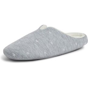 Dearfoams womens Dori Cozy Jersey Notch Clog Slipper