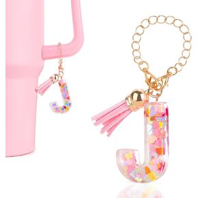 Initial Letter Charms for Stanley Cup Accessories, Cute Charm Accessories for Stanley Tumbler with Letter&Tassel