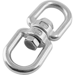 Heavy Duty M8 304 Stainless Steel Swing Swivel, 360 Degree Rotational Device Hanging Accessory for Web Tree Swing, Hammock Chair, Aerial Yoga, Climbing Rope, Hold Up to 1200LB