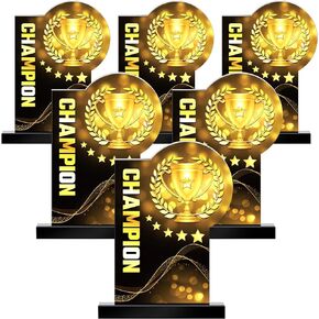 6 Pcs MVP Champion Trophy Award 5-7 Inches Acrylic Most Valuable Player Champion Trophy MVP Medal Champion Prize Cup for Football Basketball Soccer Softball Team
