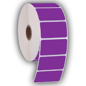 2.25" X 1.25" Direct Thermal Perforated Stickers Labels for Barcodes, Address, Consignment - Compatible with Zebra, Rollo, Godex and More (Purple Border, 1 ROLL)