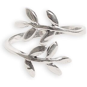 Toe Ring | Leaf Wrap Around .925 Sterling Silver | Adjustable Size Ring For Toe or Mid Finger