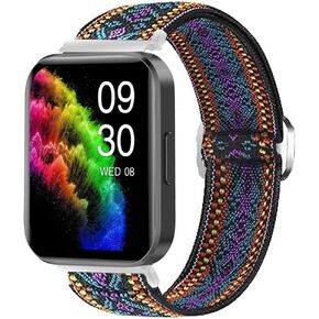 Compatible for RUIMEN Smart Watches Bands, 22mm Stretch Elastics Nylon Adjustable Replacement Strap Accessories for Men & Women Compatible for RUIMEN D1 1.85" Smart Watches