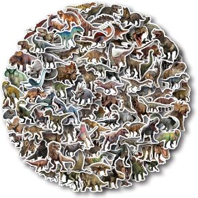 Aowplc Dinosaur Stickers 100 Pcs Realistic Dinosaur Vinyl Stickers for Kids Dinosaur Party Favors Supplies
