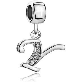 Roy Lopez Alphabet Initial A-Z Letter Crystal Beads Charms for Charm Bracelets for Women in Saudi Arabia