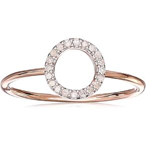 Amazon Essentials 1/10th CT TW Diamond Geometric Circle Ring in Sterling Silver (previously Amazon Collection)