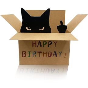 Birthday Card - Cat Birthday Card for Men Women - Funny Happy birthday Card for Friends