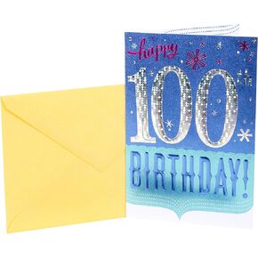 Hallmark 100th Birthday Greeting Card (100th with Confetti)