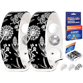 Motion Sickness Bands Anti Nausea Natural Relief Wristbands Adjustable Acupressure Nausea Wristband for Travel Nausea Relief of Headaches, Insomnia, Anxiety,Morning Sickness- Black/White