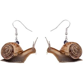 Creative Handmade Acrylic Snail Earrings Art Novelty Simulation Animal Dangle Drop Earrings For Women Girls