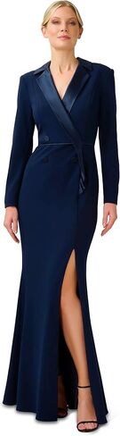 Adrianna Papell Women's Crepe Tuxedo Gown in Saudi Arabia