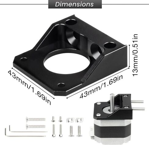 UniTak3D Z Axis Stepper Mount Ender 3 Bracket Nema 17 Motor Mounting لوحة على شكل حرف L من سبائك الألومنيوم لطابعات Ender 3 S1، Ender 3 V2/Neo، Ender 3 Pro، Ender 3/Neo، CR10 Smart Pro، CR10S Pro V2 ثلاثية الأبعاد in Saudi Arabia