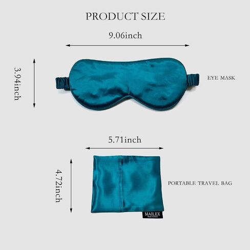 100% Natural Mulberry Silk Eye Mask - Ultra-Soft Premium Silk Sleep Mask for Women & Men, Essential Travel & Vacation Flight Companion, Top Comfort Weighted Eye Mask for Sleeping - Black in Saudi Arabia