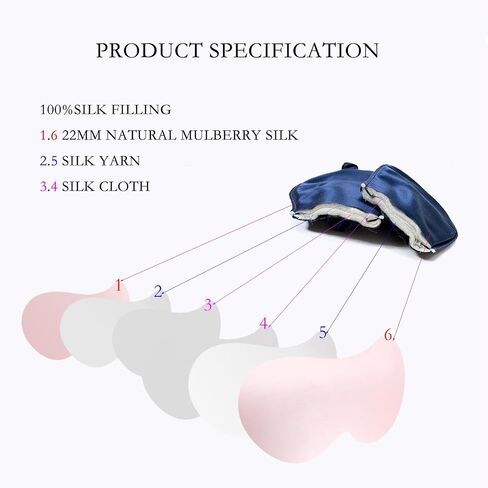 100% Natural Mulberry Silk Eye Mask - Ultra-Soft Premium Silk Sleep Mask for Women & Men, Essential Travel & Vacation Flight Companion, Top Comfort Weighted Eye Mask for Sleeping - Black in Saudi Arabia