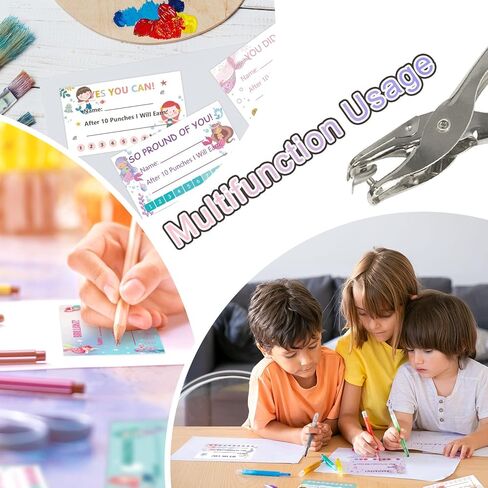 بطاقات لكمة على شكل حورية البحر مع ثقب، 200 قطعة من جوائز حوافز سلوك الأطفال للفتيات والأطفال والمدرسين، رائعة للاستخدام في المنزل والفصول الدراسية وبطاقة ولاء الأعمال in Kuwait