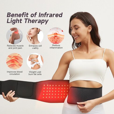 Red Light Therapy Belt, Infrared Light Therapy Wrap Red Light Therapy Device for Body with Timer for Back Shoulder Waist Muscle Pain Relief for Women Men Gift in Saudi Arabia