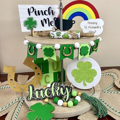 Cieovo 45 قطعة من قطع شامروك الأيرلندية المحظوظة لعيد القديس باتريك، قطع خضراء مع نقاط صمغ لعيد القديس باتريك، عطلة الفصل الدراسي، لوحة الإعلانات المدرسية، تزيين الحفلات in Kuwait