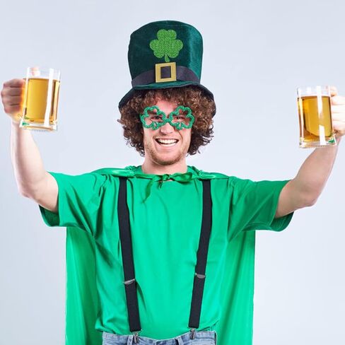 Cieovo 45 قطعة من قطع شامروك الأيرلندية المحظوظة لعيد القديس باتريك، قطع خضراء مع نقاط صمغ لعيد القديس باتريك، عطلة الفصل الدراسي، لوحة الإعلانات المدرسية، تزيين الحفلات in Kuwait