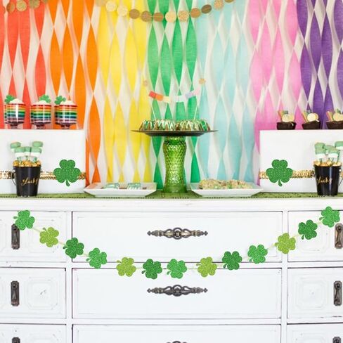 Cieovo 45 قطعة من قطع شامروك الأيرلندية المحظوظة لعيد القديس باتريك، قطع خضراء مع نقاط صمغ لعيد القديس باتريك، عطلة الفصل الدراسي، لوحة الإعلانات المدرسية، تزيين الحفلات in Kuwait