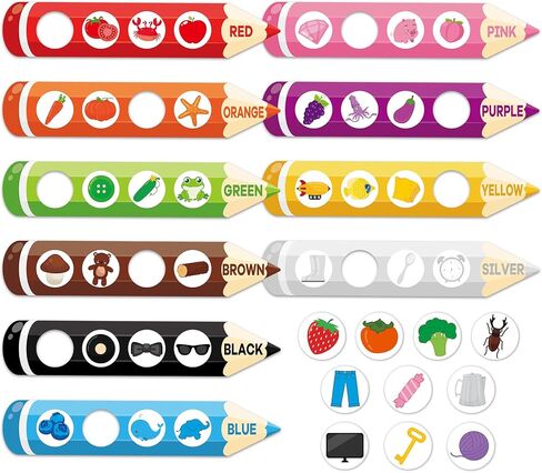 10 Pack Color Recognition Magnetic Sorting Set Educational Pencil Magnet Color Sorting Matching Games Shape and Color Magnets Refrigerator for Whiteboard Learning Activities in Saudi Arabia