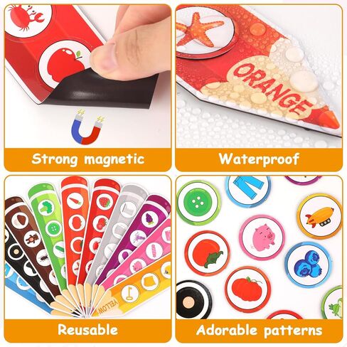 10 Pack Color Recognition Magnetic Sorting Set Educational Pencil Magnet Color Sorting Matching Games Shape and Color Magnets Refrigerator for Whiteboard Learning Activities in Saudi Arabia