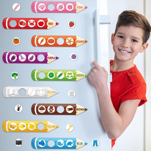 10 Pack Color Recognition Magnetic Sorting Set Educational Pencil Magnet Color Sorting Matching Games Shape and Color Magnets Refrigerator for Whiteboard Learning Activities in Saudi Arabia