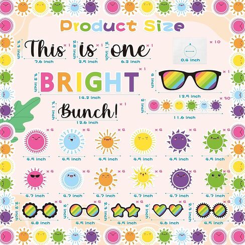 119P نظارات شمسية من الشمس، لوحات إعلانات للعودة إلى المدرسة، مجسمات تحفيزية على السبورة مع هذه الشخصيات الساطعة التي تلهم الطلاب والأطفال الذين يدرسون بجد لديكور مكتب الفصل الدراسي in Kuwait