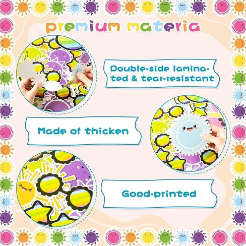 119P نظارات شمسية من الشمس، لوحات إعلانات للعودة إلى المدرسة، مجسمات تحفيزية على السبورة مع هذه الشخصيات الساطعة التي تلهم الطلاب والأطفال الذين يدرسون بجد لديكور مكتب الفصل الدراسي in Kuwait