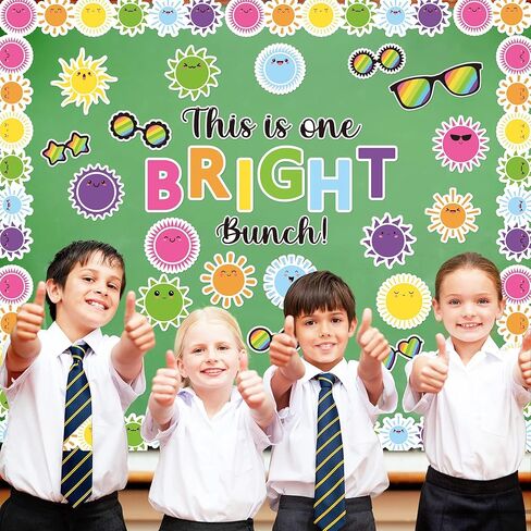 119P نظارات شمسية من الشمس، لوحات إعلانات للعودة إلى المدرسة، مجسمات تحفيزية على السبورة مع هذه الشخصيات الساطعة التي تلهم الطلاب والأطفال الذين يدرسون بجد لديكور مكتب الفصل الدراسي in Kuwait