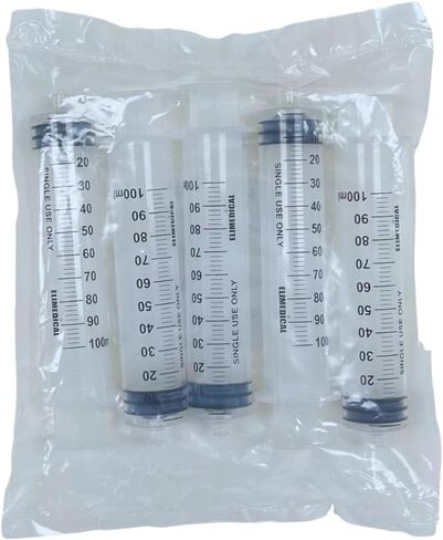حقنة بيطرية بدون إبرة، Luer Lock 100cc 5pcs/bag 100LT in Saudi Arabia