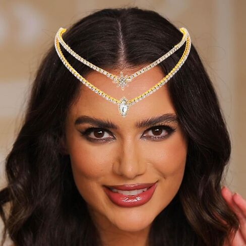 CAKURE ستار حجر الراين تاج عقال تيجان الزفاف وتاج بريق كريستال خوذة الزفاف إكسسوارات الشعر للنساء in Kuwait