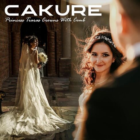 CAKURE ستار حجر الراين تاج عقال تيجان الزفاف وتاج بريق كريستال خوذة الزفاف إكسسوارات الشعر للنساء in Kuwait