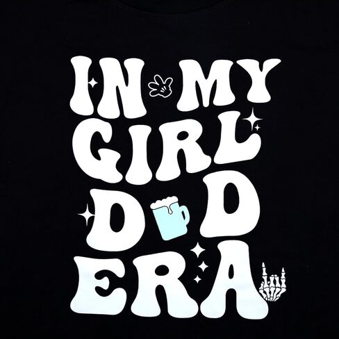 تي شيرت FAYALEQ in My Girl and Dad Era تي شيرت للجنسين لعيد الأب تي شيرت مطبوع عليه حروف جرافيك تي شيرت صيفي غير رسمي بأكمام قصيرة in Saudi Arabia