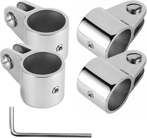 Yanyu 4 حزمة 7/8 بوصة بيميني الفك العلوي الشريحة الفولاذ المقاوم للصدأ 316 الأجهزة البحرية قارب بيميني تركيب السكك الحديدية ل 7/8 "OD أنبوب دائري مع مفتاح سداسي على شكل حرف L in Kuwait