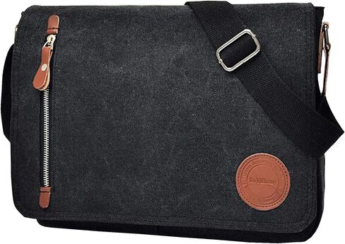 Vintage Canvas Messenger Bag Laptop Shoulder Satchel Crossbody School Bag for 11.6-13.3 inch Laptop Chromebook in Saudi Arabia