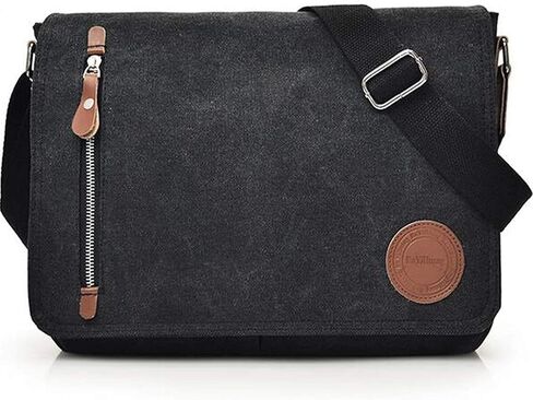 Vintage Canvas Messenger Bag Laptop Shoulder Satchel Crossbody School Bag for 11.6-13.3 inch Laptop Chromebook in Saudi Arabia