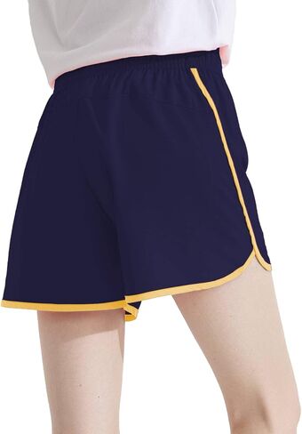 Girls Woven Solid Running Shorts Kids Summer Athletic Sports Workout Clothes Elastic Waistband 6-26 Years in Saudi Arabia