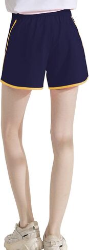 Girls Woven Solid Running Shorts Kids Summer Athletic Sports Workout Clothes Elastic Waistband 6-26 Years in Saudi Arabia