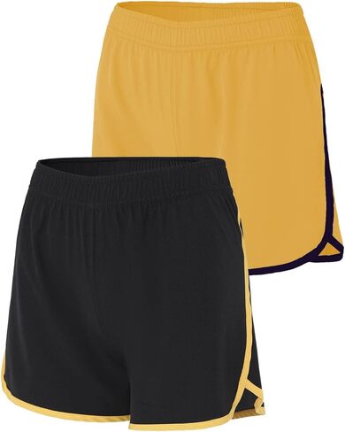 Girls Woven Solid Running Shorts Kids Summer Athletic Sports Workout Clothes Elastic Waistband 6-26 Years in Saudi Arabia