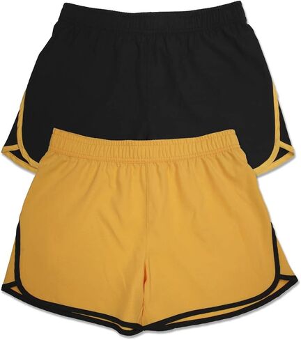 Girls Woven Solid Running Shorts Kids Summer Athletic Sports Workout Clothes Elastic Waistband 6-26 Years in Saudi Arabia