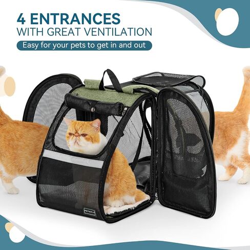 Petsfit Cat حقيبة الظهر الناقل، حقائب الظهر الناقل الكلب قابلة للتوسيع مع تهوية رائعة، حصيرة الصوف، مثالية للمشي لمسافات طويلة، والتخييم عقد الحيوانات الأليفة أقل من 22 رطلا in Saudi Arabia